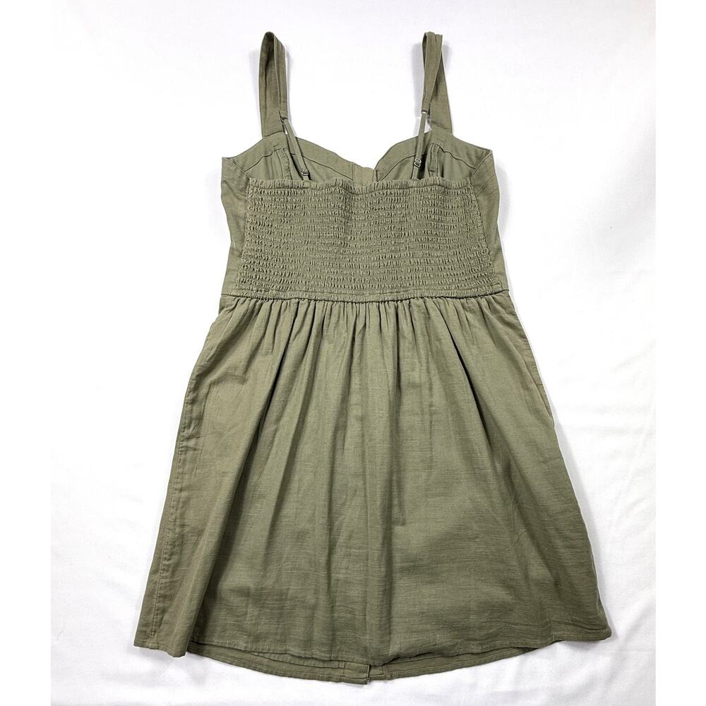 Abercrombie Fitch A&F Button Cami Dress Olive Green Small MP 100% Cotton. - Picture 5 of 13